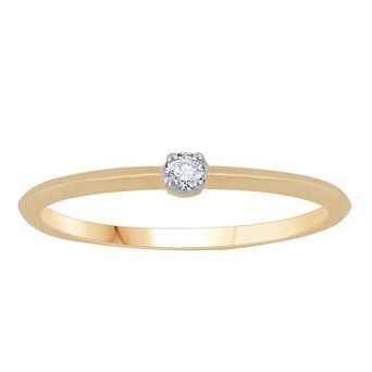 Diamond Medley 10k Gold Round Diamond Accent Petite Stack Ring