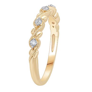 10k Gold 1/6 Carat T.W. Diamond Vintage Stack Ring
