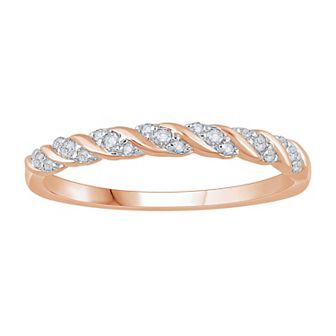 10k Rose Gold 1/8 Carat T.W. Diamond Stream Stackable Ring