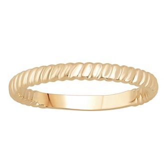10k Gold Rope Textured Stackable Ring