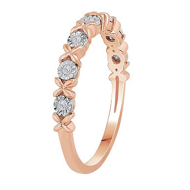 10k Rose Gold Diamond Accent "XO" Stackable Ring