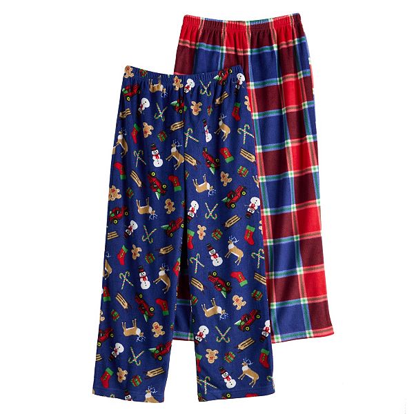 Boys 6-16 Cuddl Duds 2-Pack Lounge Pants - Navy Holidays (8)
