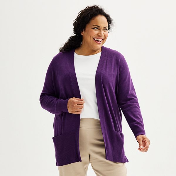 Women's Croft & Barrow® Classic Ribbed Open-Front Cardigan