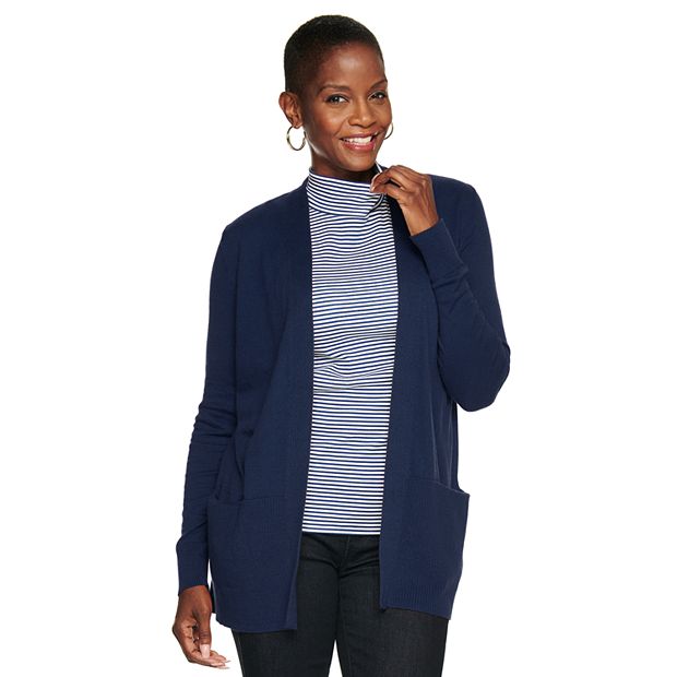 Women's Croft & Barrow® Classic Ribbed Open-Front Cardigan