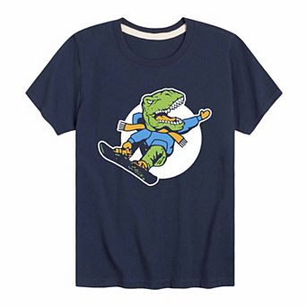 Boys 8-20 Dinosaur Snowboarder Graphic Tee