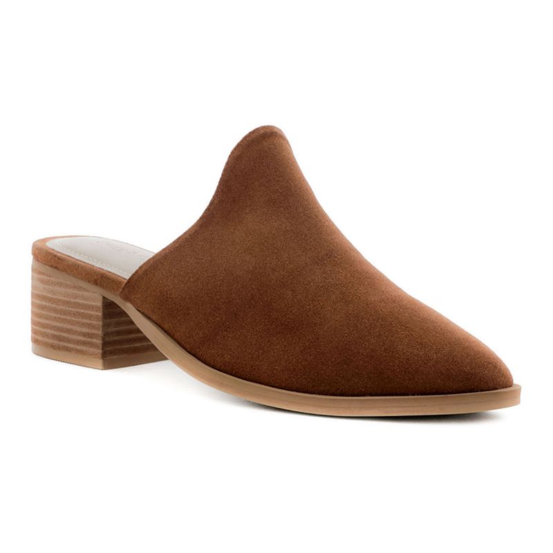 Rag & Co Palma Womens Suede Mules, Size: 5, Brown