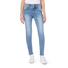 No Boundaries Junior's Medium Wash High Rise Pull-On Jeggings