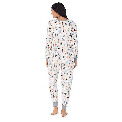 Women's Cuddl Duds® Velour Fleece V-Neck Pajama Top and Banded Bottom Pajama Pants Sleep Set