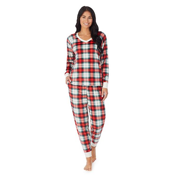 Snuggle Fleece Plaid Pajamas - Aqua 1X