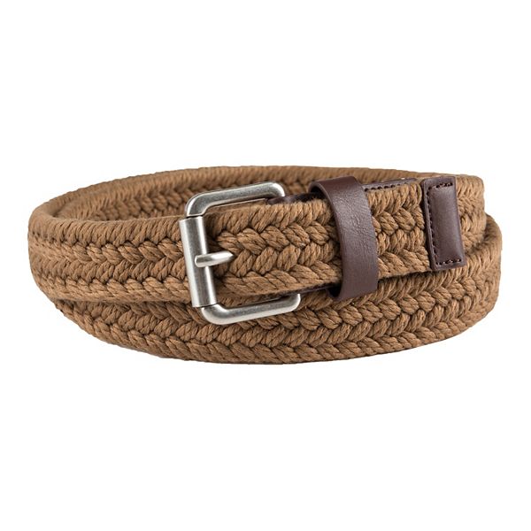 Men's Sonoma Goods For Life® Braided Fabric Belt with Faux Leather Trim