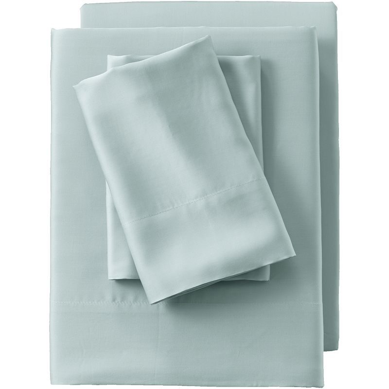Lands End Tencel Solid Sheet Set with Pillowcases, Dark Blue, FULL SET