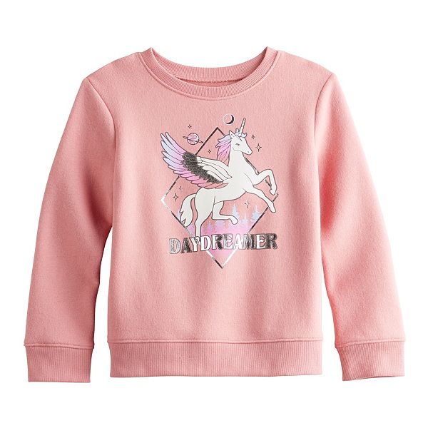Girls 412 Jumping Beans® Fleece Crewneck Graphic Pullover Sweatshirt