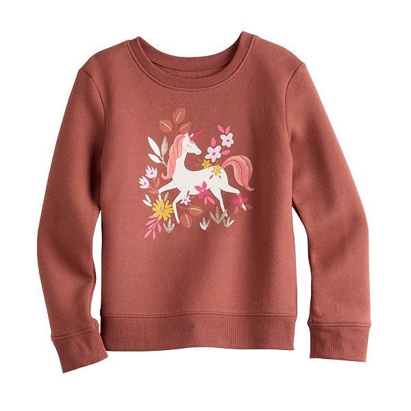 Girls 412 Jumping Beans® Fleece Crewneck Graphic Pullover Sweatshirt