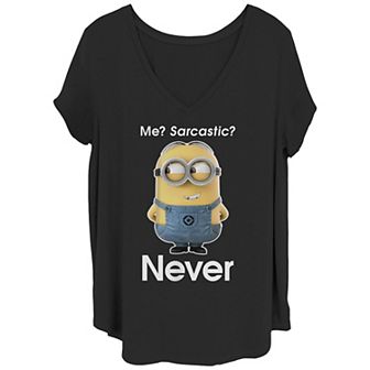 Juniors' Plus Size Despicable "Me Sarcastic? Never" Graphic Tee