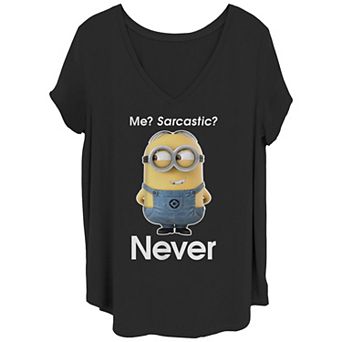 Juniors' Plus Size Despicable "Me Sarcastic? Never" Graphic Tee