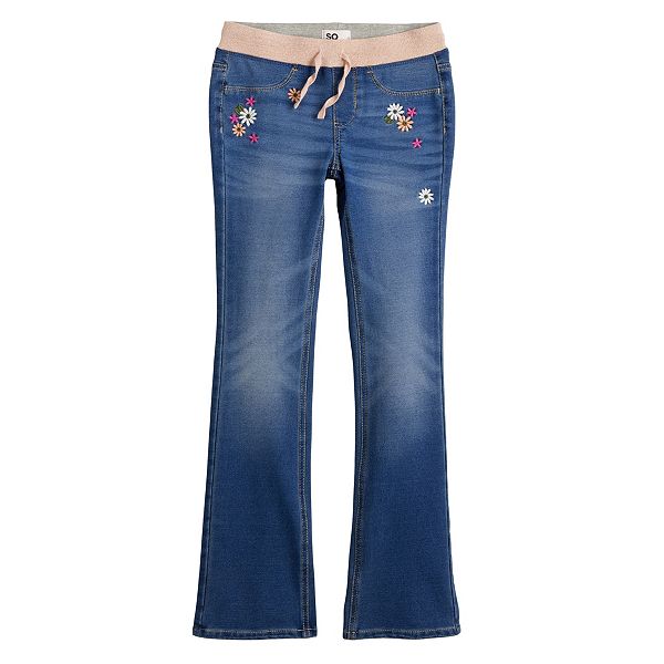 Girls 6-20 SO® Rib Waist Boot Cut Jeans in Regular & Plus Size