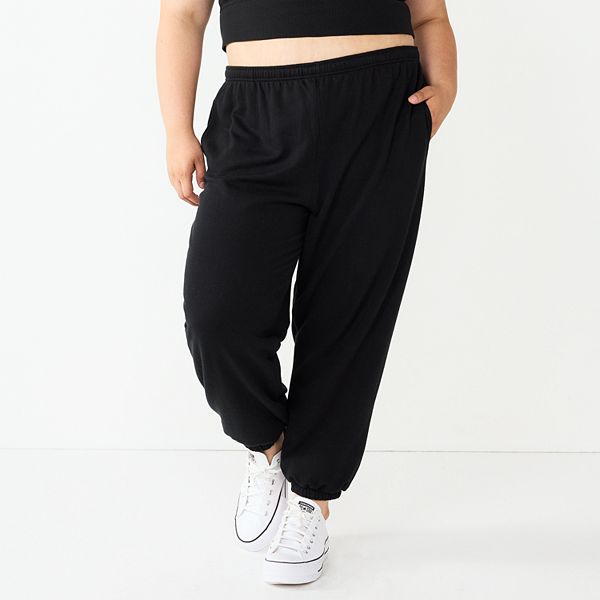 Juniors' Plus Size SO® Oversized High-Rise Boyfriend Joggers