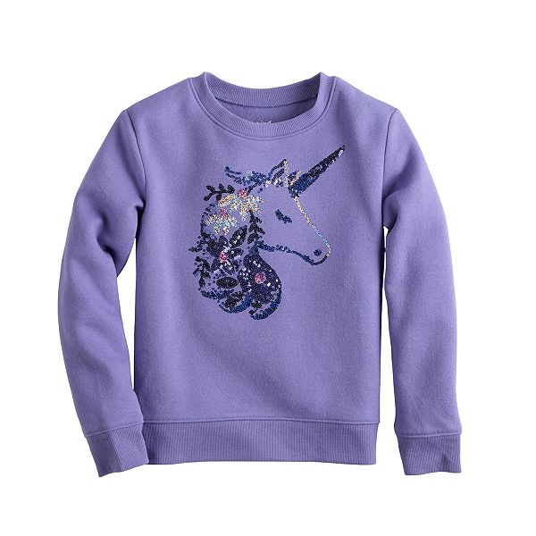 Girls 412 Jumping Beans® Fleece Crewneck Graphic Pullover Sweatshirt