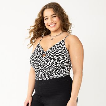 Juniors' Plus Size SO® Cropped Keyhole Tank Top