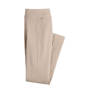 Petite Women's Croft & Barrow 4-Pocket Effortless Stretch Pull-On Straight-Leg Pants
