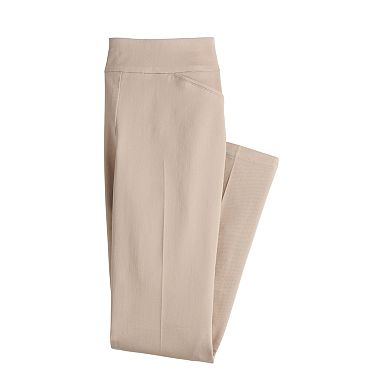 Petite Women's Croft & Barrow® Effortless Stretch Pull-On Straight-Leg Pants