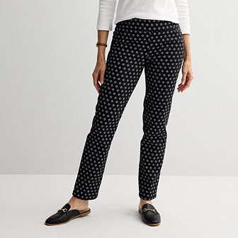 Petite Women's Croft & Barrow® 4-Pocket Effortless Stretch Pull-On Straight-Leg Pants