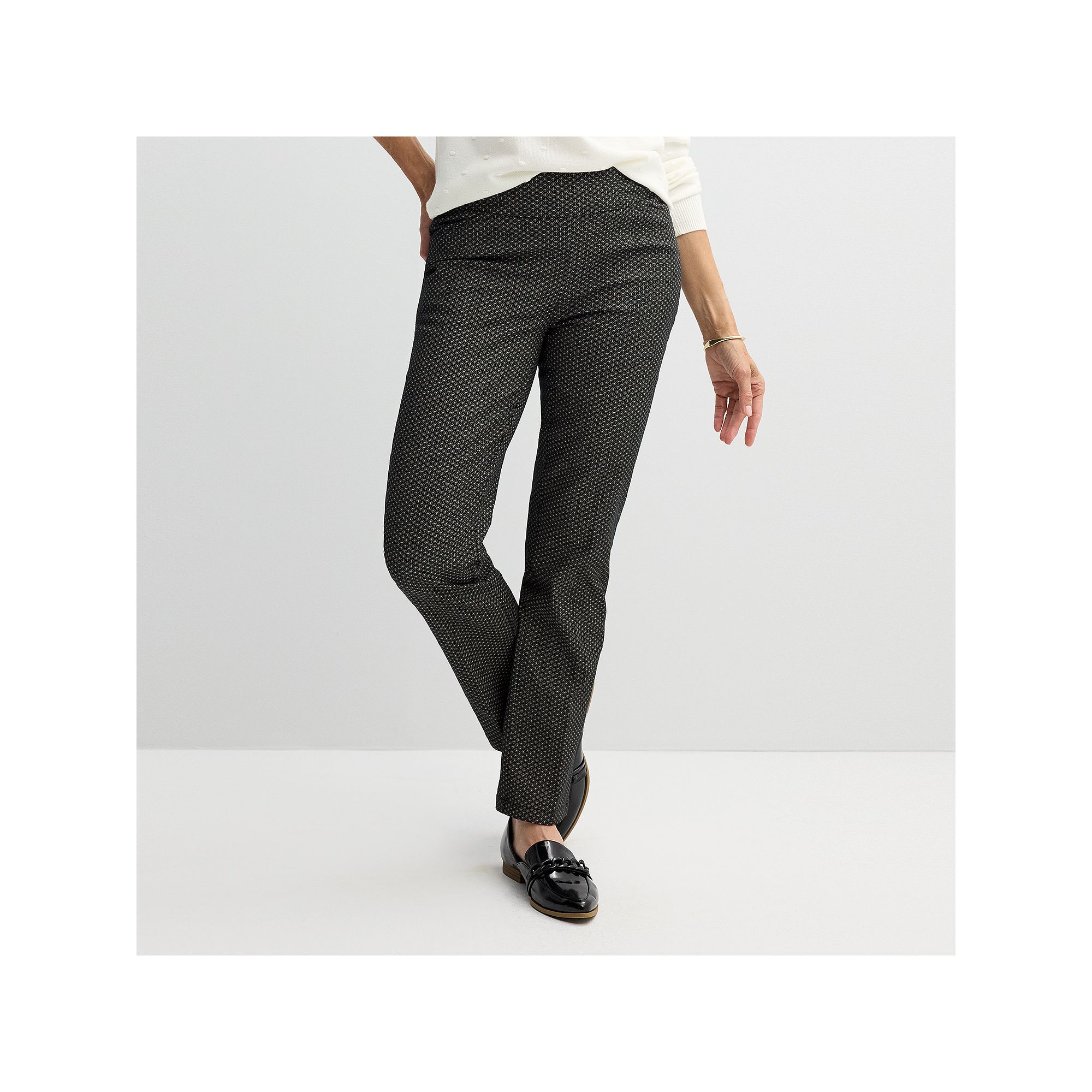 Petite Womens Croft & Barrow® 4-Pocket Effortless Stretch Pull-On Straigh