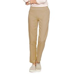 Croft & Barrow Pants Womens 8P Brown Effortless Stretch Pull On Stretch