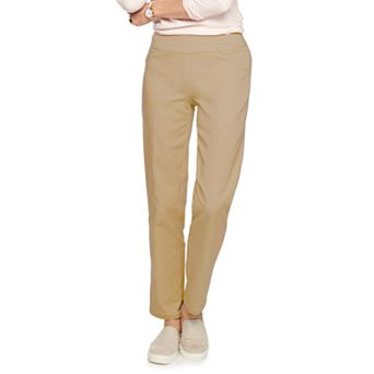 Petite Women's Croft & Barrow® 4-Pocket Effortless Stretch Pull-On Straight-Leg Pants