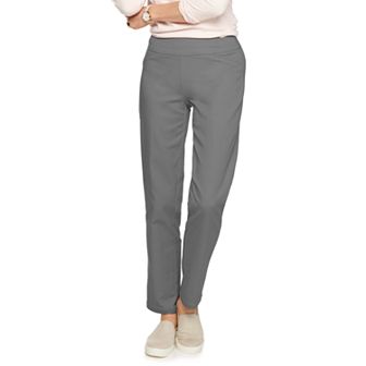 Petite Women's Croft & Barrow® 4-Pocket Effortless Stretch Pull-On Straight-Leg Pants