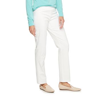 Petite Women's Croft & Barrow® 4-Pocket Effortless Stretch Pull-On Straight-Leg Pants