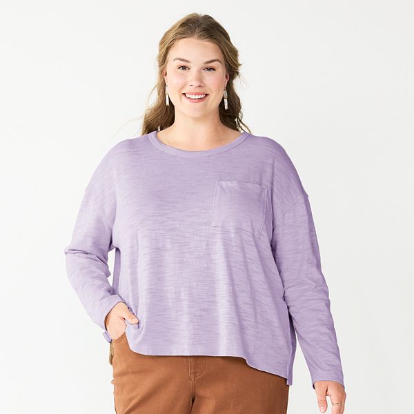 Plus Size Sonoma Goods For Life® Long Sleeve Pocket Tee