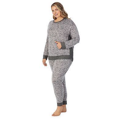 Plus Size Cuddl Duds® Kangaroo Pocket Pajama Top and Banded Bottom ...