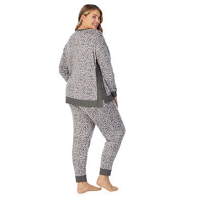 Plus Size Cuddl Duds® Kangaroo Pocket Pajama Top and Banded Bottom ...