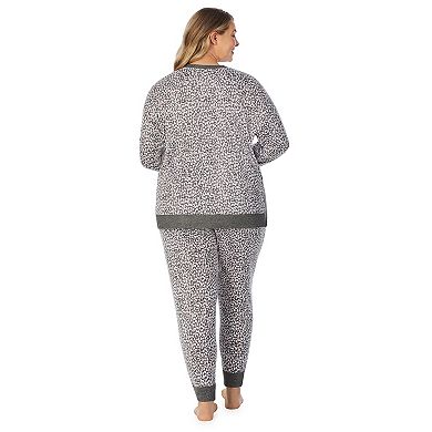 Plus Size Cuddl Duds® Kangaroo Pocket Pajama Top and Banded Bottom ...