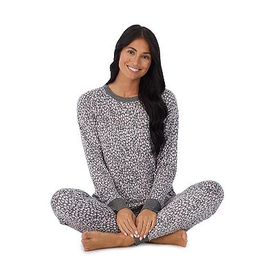 Petite Cuddl Duds® Kangaroo Pocket Pajama Top and Banded Bottom Pajama Pants Sleep Set