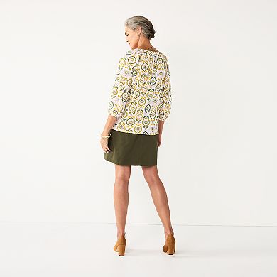 Women's Croft & Barrow® Tassel Peasant Top