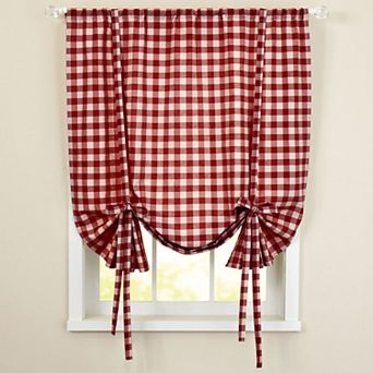 Sweet Home Buffalo Check Gingham Decorative Tie-Up Window Shade