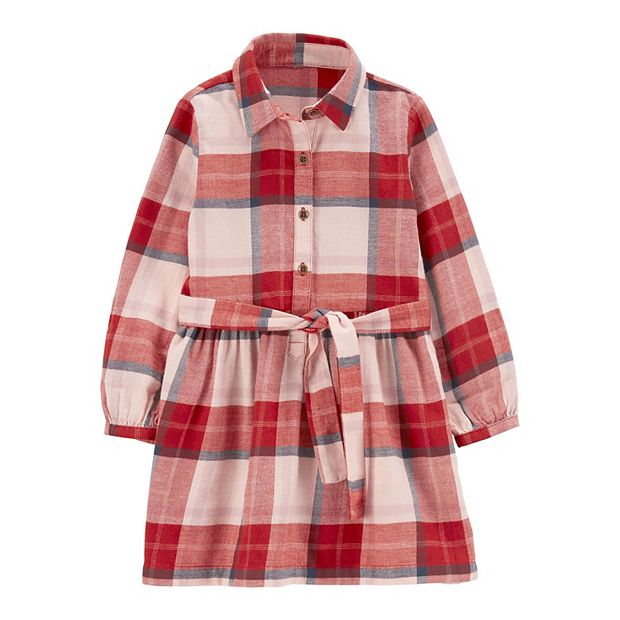 Carter's plaid flannel dress hotsell