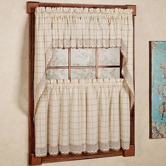 Sweet Home Adirondack 5 pc Cotton Kitchen Window Curtain Set