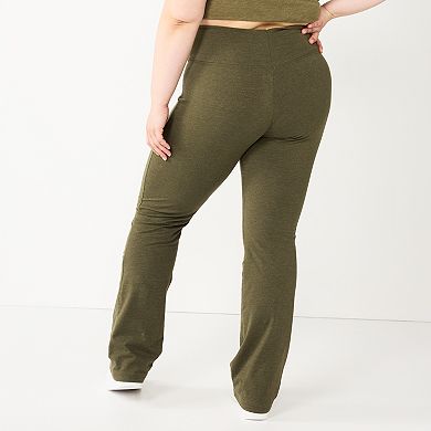Juniors' Plus Size SO® Crossover Waistband Flare Yoga Pants