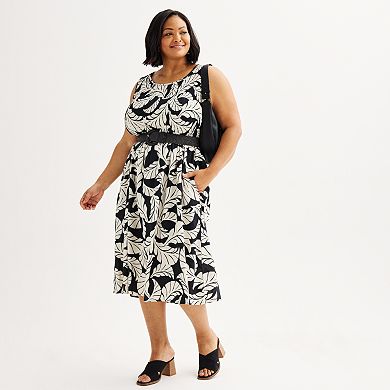 Plus Size Croft & Barrow® Print Challis Midi Dress