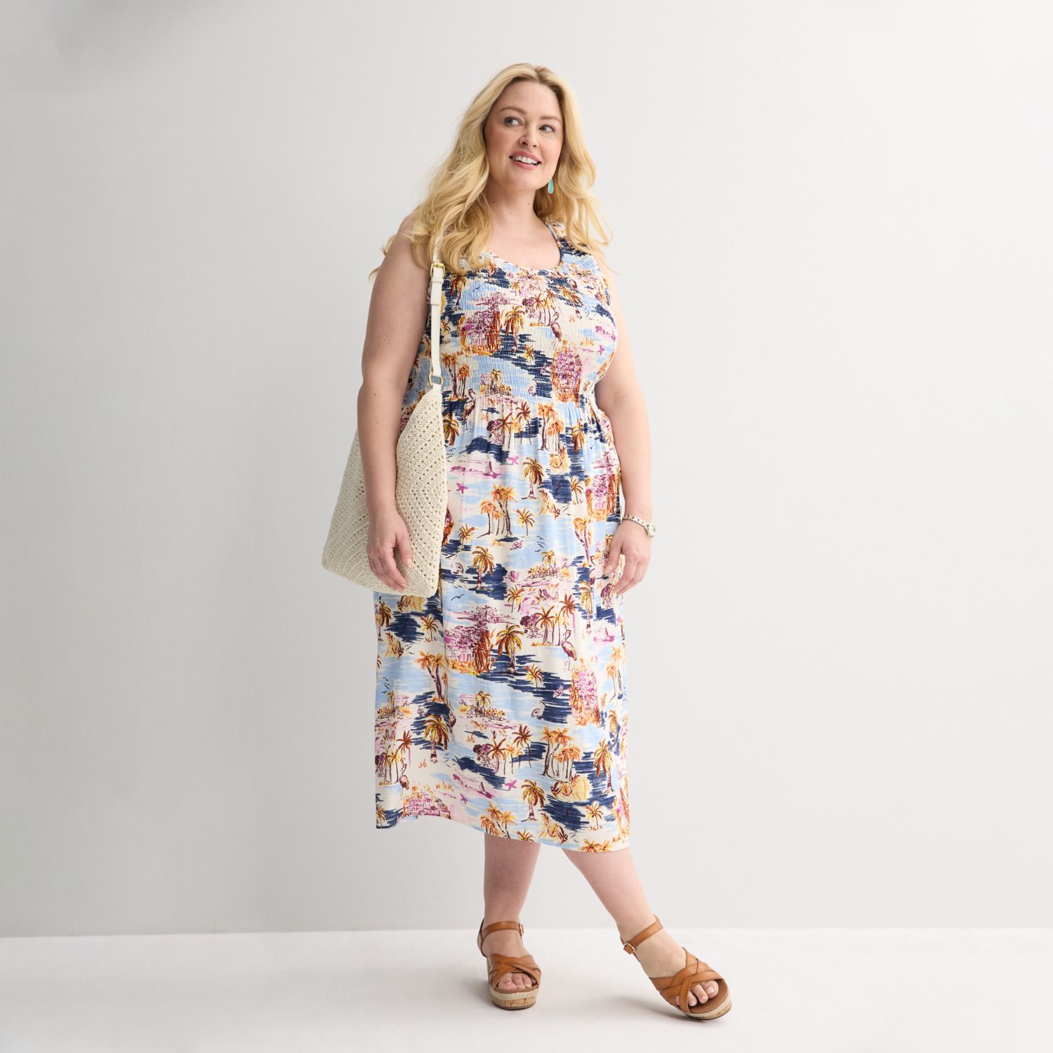 Женские платья Croft & Barrow Plus Size Croft & Barrow® Smocked Midi Dress