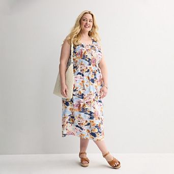 Plus Size Croft & Barrow® Smocked Midi Dress