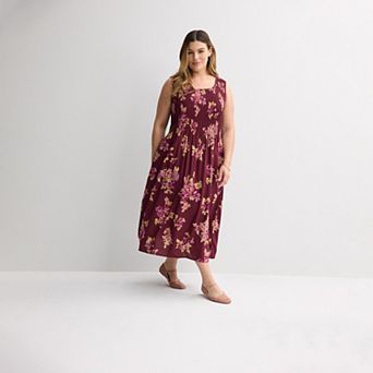 Plus Size Croft & Barrow® Smocked Midi Dress