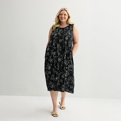 Plus Size Croft & Barrow Smocked Midi Dress