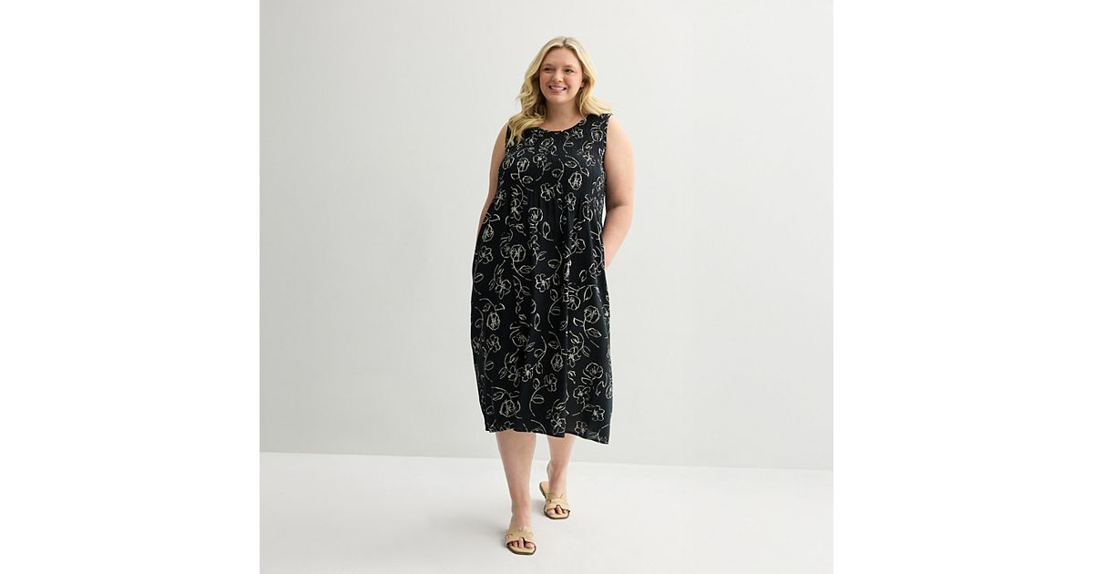plus size black fit and flare dress Smak Parlour Plus Size Black Mock Turtleneck Fit & Flare Dress