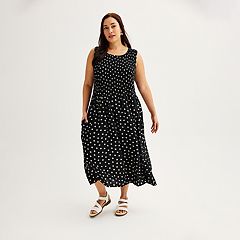 Plus Size Sonoma Goods For Life Button Thru Femme Midi Dress