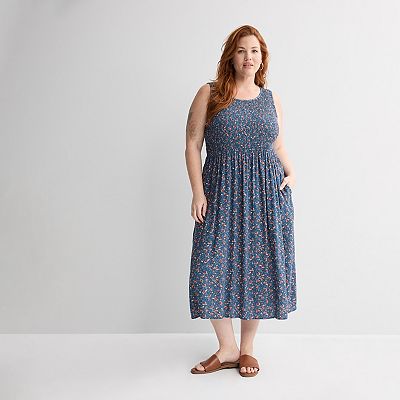smocked plus size dress Leopard V-Neck  Plus Size Clothing line skirt that keeps things effortless Plus Size Westbreeze Smocked Maxi