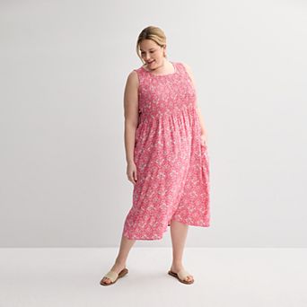 Plus Size Croft & Barrow® Smocked Midi Dress